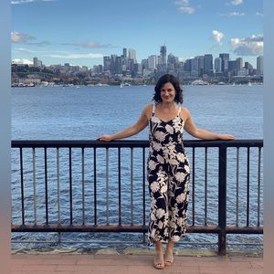 Topshop jumpsuit - Floral and open back - Womens 6